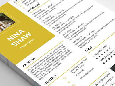 Resume Template Perseus customizable cv cv template illustrator layered modern resume photoshop professional resume resume design word file