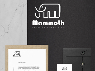 Logo Mammoth black branding business clean company editable illustrator layered logo logo design professional white