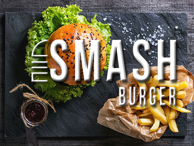 Logo Smash Burguer black burguer business clean company editable illustrator layered logo logo design professional white