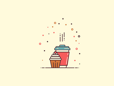 Coffee and Cupcake flat design