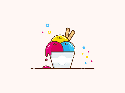 Ice cream cup flat design branding business company design flat flat design flat 2d geometric ice cream ice cream logo ice cream shop icon identity illustration illustrator illustrator cc illustrator design logo logo design logogrid vector