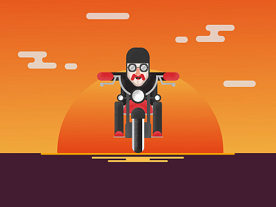 Motorcycle flat design scene