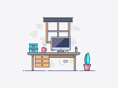 Workspace Flat Design