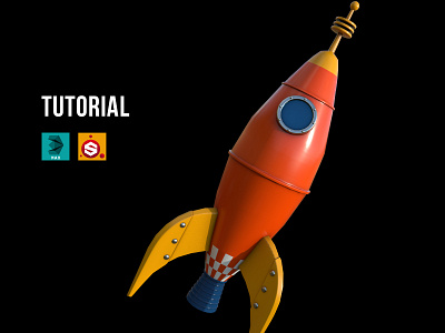 Retro Rocket 3d 3d animation 3d art 3d model 3d modeling 3d models 3dsmax substance painter substancepainter texturing tutorial