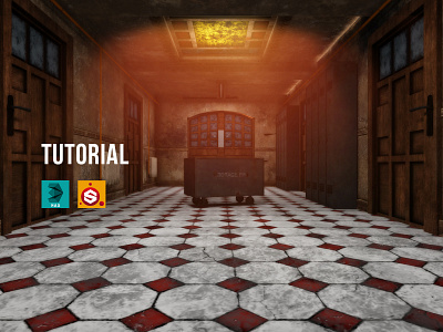 Old Dark Corridor 3d 3d art 3dsmax model modeling texturing tutorial tutorials