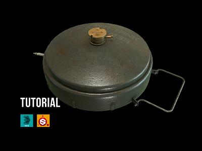 WWII Anti-Tank Mine 3d 3dsmax anti tank army conflict explosion military mine model substance painter texture tutorial war