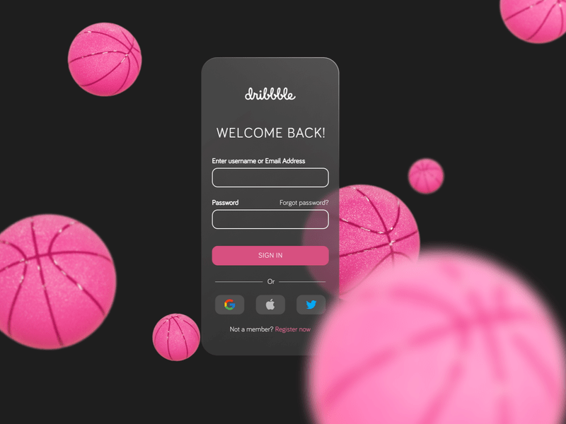 Welcome Dribbble 3d after effect animation blender dark theme dribbble graphic design motion graphics ui