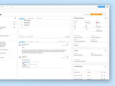 Content Heavy Design complex content customer data heavy helpdesk management task ticket ui