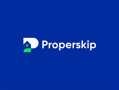 properskip app home house logo logo mark management modern negative space p p logo proper properties property ps s s logo skip software tech technology