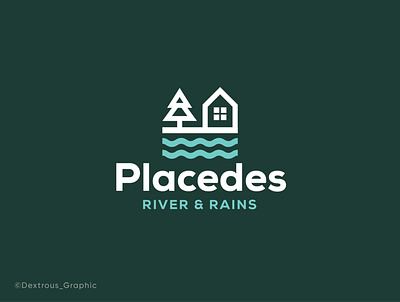 Placedes branding designer eatate elegant home house housing logo logo design mark modern logo real estate river sea symbol tree vector