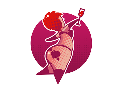 Happy Girl Has Dancing With Glass Of Vine dancing drink drunk girl icon illustration isolated love night vector vine