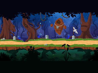 Background for online game background blue design forest game gameplay green illustration image mystical picture violet