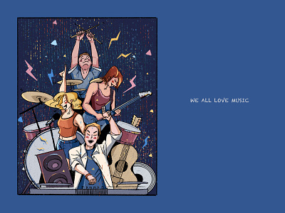 WE ALL LOVE MUSIC~~ illustration