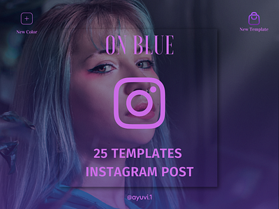 25 instagram post templates themed ON BLUE 3d animation branding canva creativemarket design etzy graphic design logo motion graphics template ui