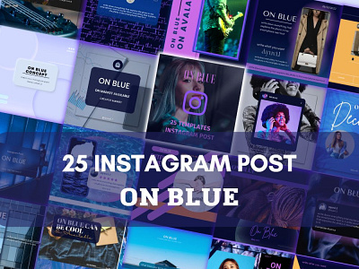 25 TEMPLATES INSTAGRAM POST ON BLUE