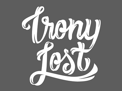 Irony hand drawn irony lettering lost shadow type