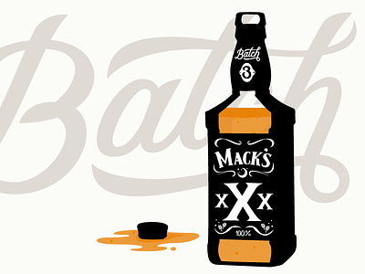 Mack's Batch №3 batch illustration lettering moonshine type vector