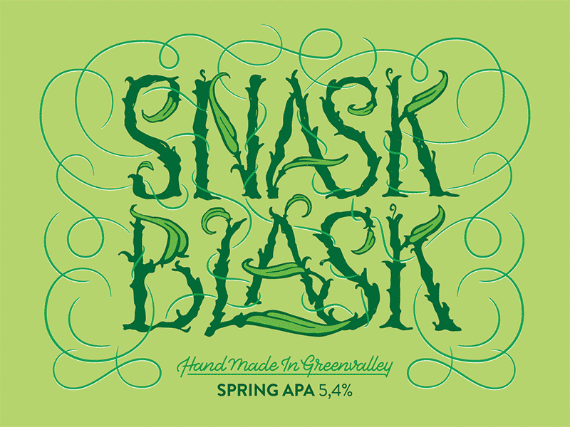 SnaskBlask beer design label lettering type