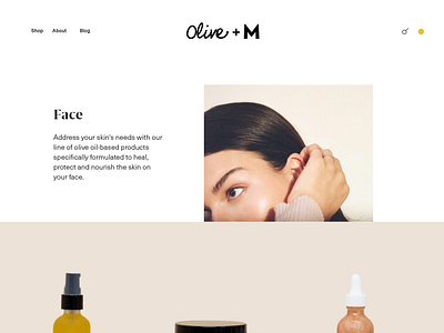 Olive + M branding design ui ux web