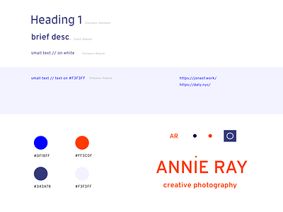 Annie Ray, Brand Assets branding design web