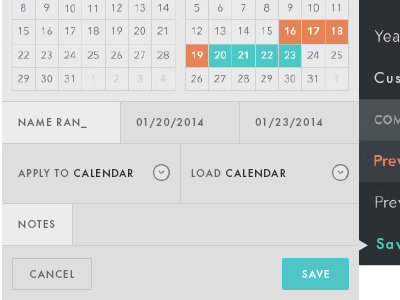 Calendar Widget vector web widget