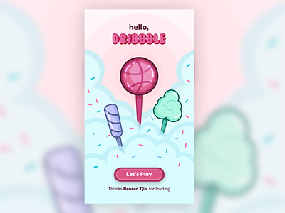 Hello Dribbble candy design firstshot newplayer ui uidesigner vector