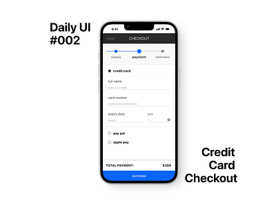 Daily UI #002 | Credit Card Checkout dailyui design figma graphic design illustration ui uiux user interface