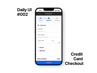 Daily UI #002 | Credit Card Checkout