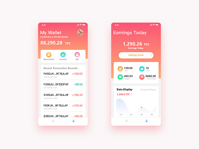 Mobile app - Virtual currency ui