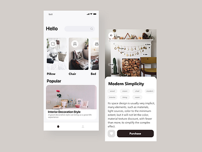 App for Home Decoration Design app decorate design furniture home minimalism ui