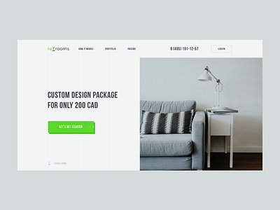 Rerooms designer landing promo ui uidesign ux uxdesign webdesign