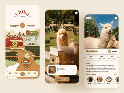 Chika Farm - Ticket booking & animal information app app branding design ui ux