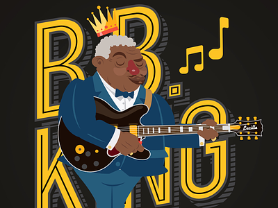 B.B. King adobe bb king blues character design guitar illustration music photoshop