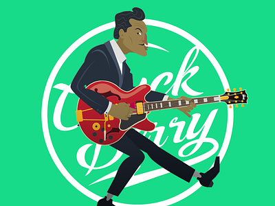 Chuck Berry adobe character design illustration illustrator motion graphic rock and roll