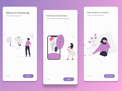 Flowerly App - Introduction Screen UI Design app design introduction screen ui ui design mobile app