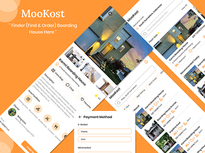 MooKost - UI Design Boarding House app boarding house branding design home screen mookost ui ui design ui design mobile app