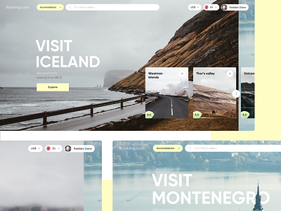 Booking.com - concept concept design nature travel traveling ui ui ux unsplash web