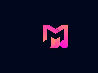 letter M music logo branding logo
