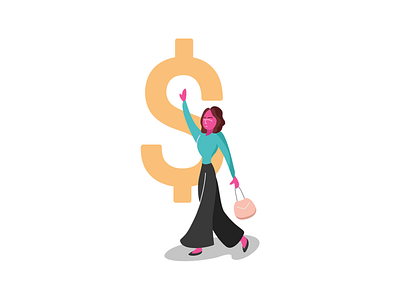 Closing The Gender Pay Gap character illustration lady people salary woman