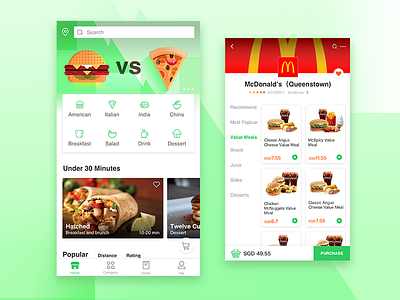 user interface for Grab food