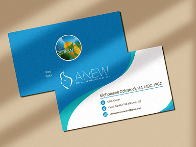 Business card design on mockup for Anew clinic adobe illustrator business card business card design card card design illustrator