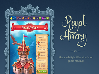 Royal Aviary [game mockup] aviary citybuilder france game game art interface medieval mockup royal ui
