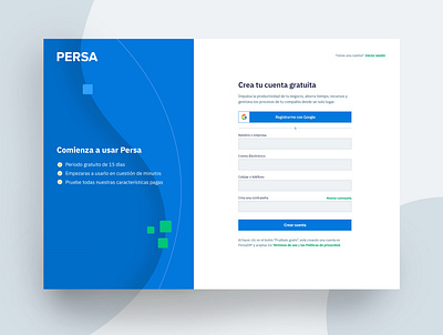 PersaERP signup page clean erp erp software minimal signup signup page signup screen signupform uidesign webdesign