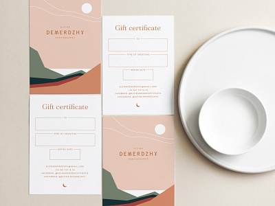Gift certificate certificate identity illustration landscape logotype moon mountain nature sun