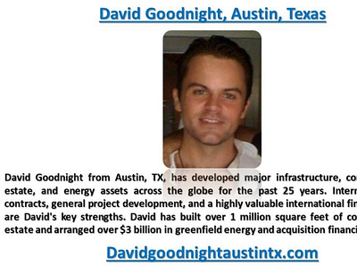 David Goodnight From Austin, Texas business david goodnight david goodnight austin tx real estate