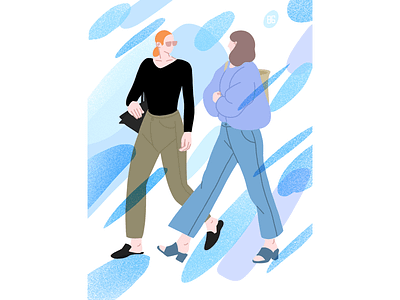 Raining girls illustrations
