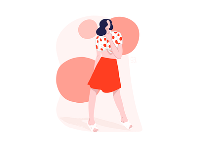 The red skirt girls illustrations