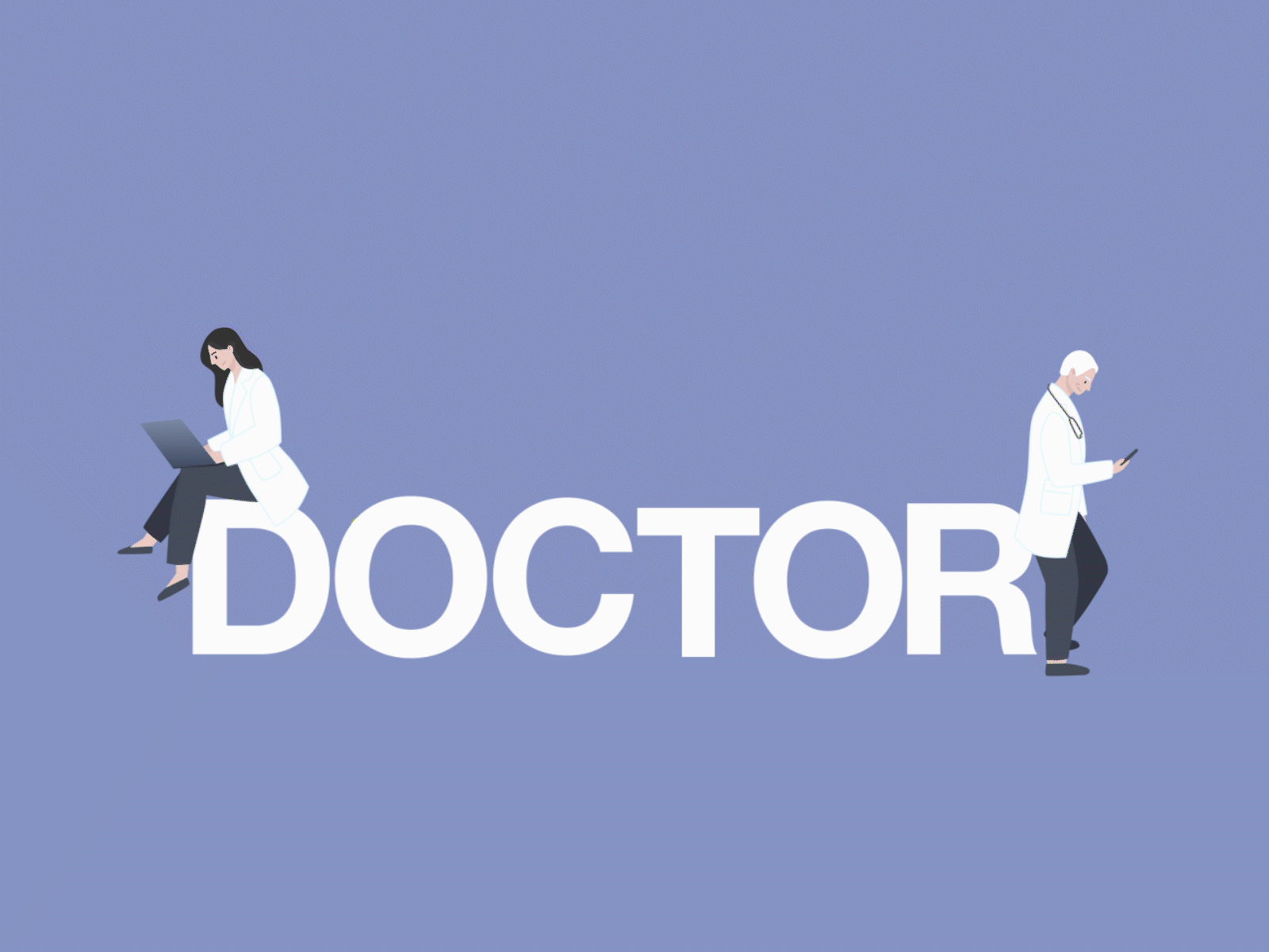 Animated exercises about doctors 2d 2d animation animation character doctor gif illustrations motion graphics