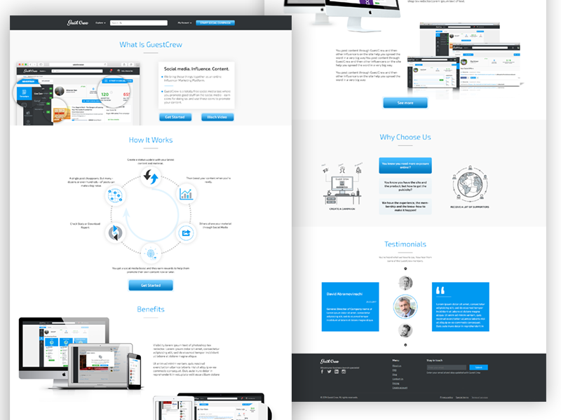 Landing Page for GuestCrew company web site web design ux design ui design landing page