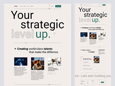 Talent - Landing page branding design ui ux website